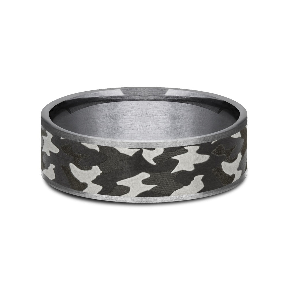 The Rebel Men's Wedding Band in Grey and Tantalum - 7.5mm Width by Tantalum
