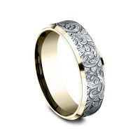 The Regency Men's Wedding Band in 14K Yellow and White Gold - 7mm by Benchmark