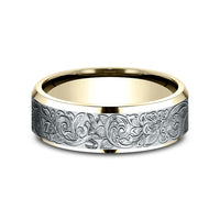 The Regency Men's Wedding Band in 14K Yellow and White Gold - 7mm by Benchmark