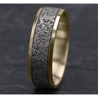 The Regency Men's Wedding Band in 14K Yellow and White Gold - 7mm by Benchmark