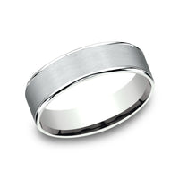 The Rembrandt Men's Wedding Band in 14K White Gold - 6.5mm Width by Benchmark