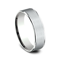 The Rembrandt Men's Wedding Band in 14K White Gold - 6.5mm Width by Benchmark
