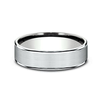 The Rembrandt Men's Wedding Band in 14K White Gold - 6.5mm Width by Benchmark