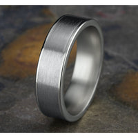 The Rembrandt Men's Wedding Band in 14K White Gold - 6.5mm Width by Benchmark