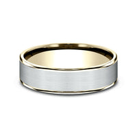 The Rembrandt Men's Wedding Band in 14K Yellow and White Gold - 6.5mm Width by Benchmark