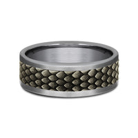 The Rhaegal Men's Wedding Band in Grey Tantalum and Bronze - 8mm Width by Tantalum