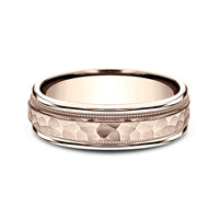 The Riker Men's Wedding Band in 14K Rose Gold - 6.5mm by Benchmark