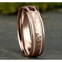 The Riker Men's Wedding Band in 14K Rose Gold - 6.5mm by Benchmark