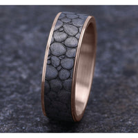 The River Rock Men's Wedding Band in 14K Rose Gold and Grey Tantalum - 7.5mm Width by Brook and Branch