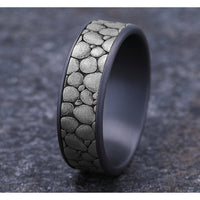 The River Rock Men's Wedding Band in Grey Tantalum and 14K White Gold - 7.5mm Width by Brook and Branch
