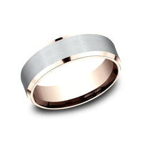The Rockwell Men's Wedding Band in 14K Rose and White Gold - 7mm by Benchmark