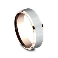 The Rockwell Men's Wedding Band in 14K Rose and White Gold - 7mm by Benchmark