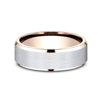 The Rockwell Men's Wedding Band in 14K Rose and White Gold - 7mm by Benchmark