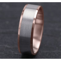 The Rockwell Men's Wedding Band in 14K Rose and White Gold - 7mm by Benchmark