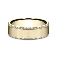 The Rogue Men's Wedding Band in 14K Yellow Gold - 6.5mm Width by Benchmark