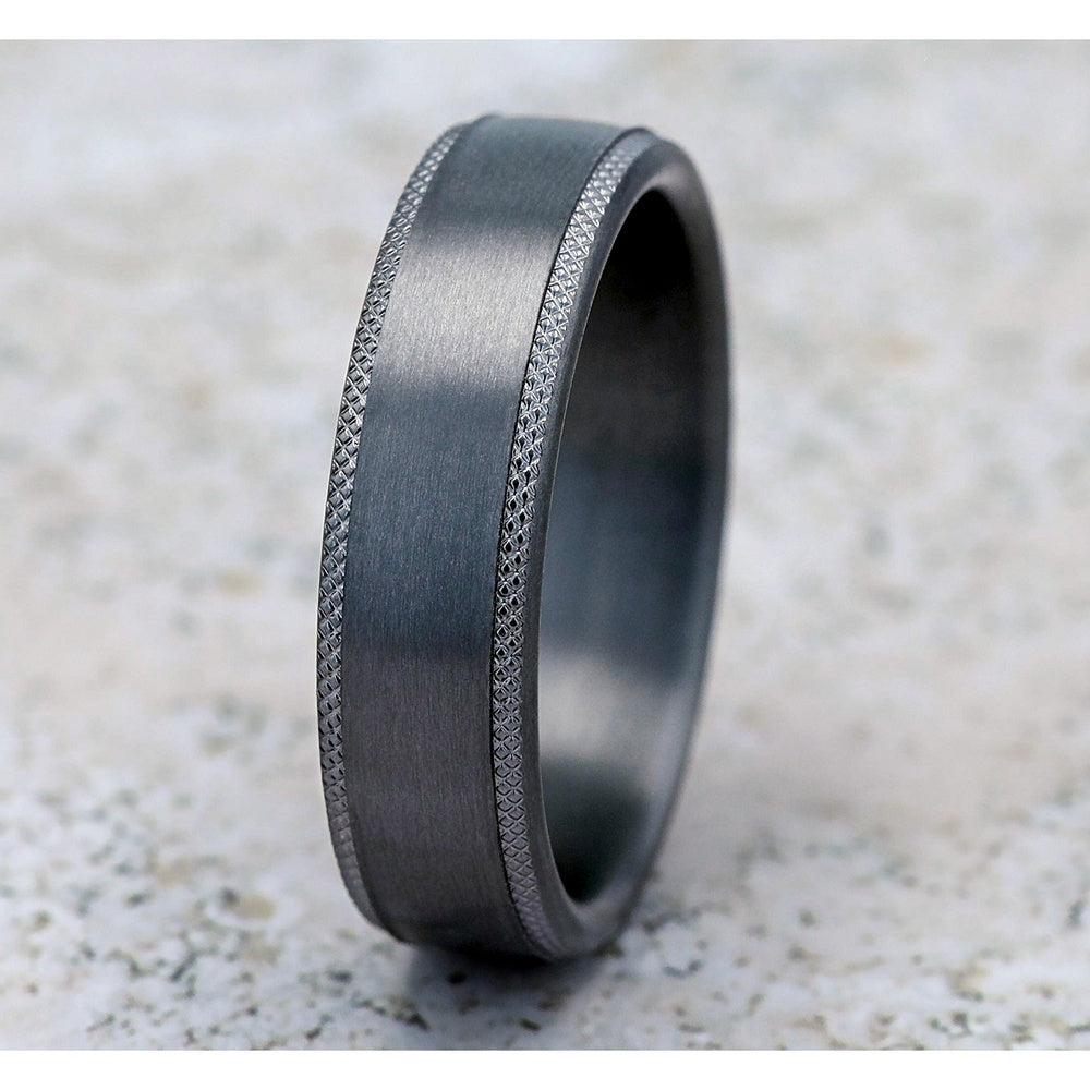 The Rogue Men's Wedding Band in Grey Tantalum - 6.5mm Width by Tantalum