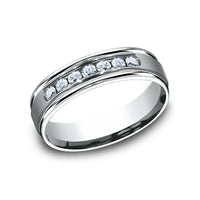 The Roosevelt Men's Wedding Band in 14K White Gold - 6mm Width by Benchmark