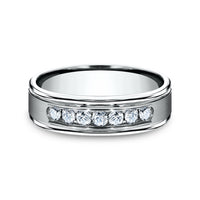 The Roosevelt Men's Wedding Band in 14K White Gold - 6mm Width by Benchmark