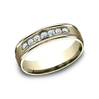 The Roosevelt Men's Wedding Band in 14K Yellow Gold - 6mm Width by Benchmark