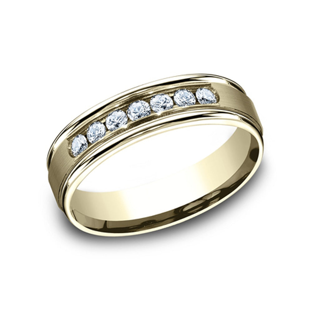 The Roosevelt Men's Wedding Band in 14K Yellow Gold - 6mm Width by Benchmark