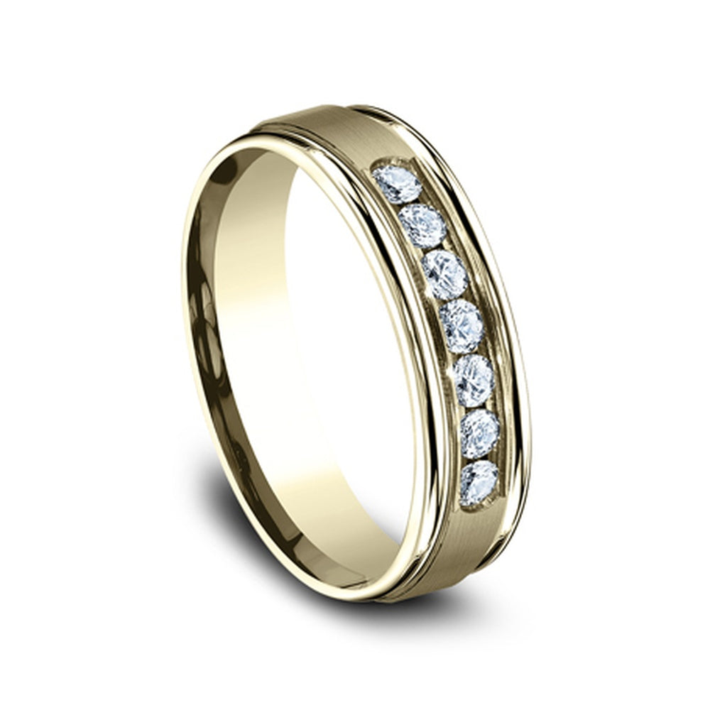 The Roosevelt Men's Wedding Band in 14K Yellow Gold - 6mm Width by Benchmark