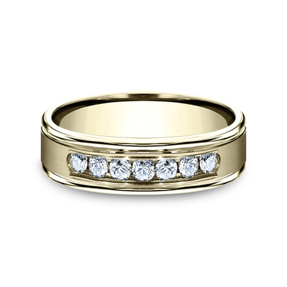 The Roosevelt Men's Wedding Band in 14K Yellow Gold - 6mm Width by Benchmark