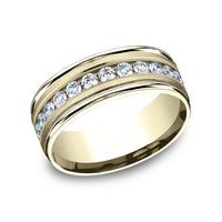 The Roosevelt Men's Wedding Band in 14K Yellow Gold - 8mm Width by Benchmark