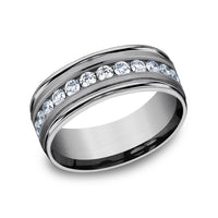 The Roosevelt Men's Wedding Band in Grey Tantalum - 8mm Width by Tantalum