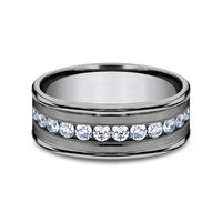 The Roosevelt Men's Wedding Band in Grey Tantalum - 8mm Width by Tantalum