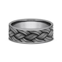 The Rope Men's Wedding Band in Grey Tantalum - 7mm Width by Tantalum