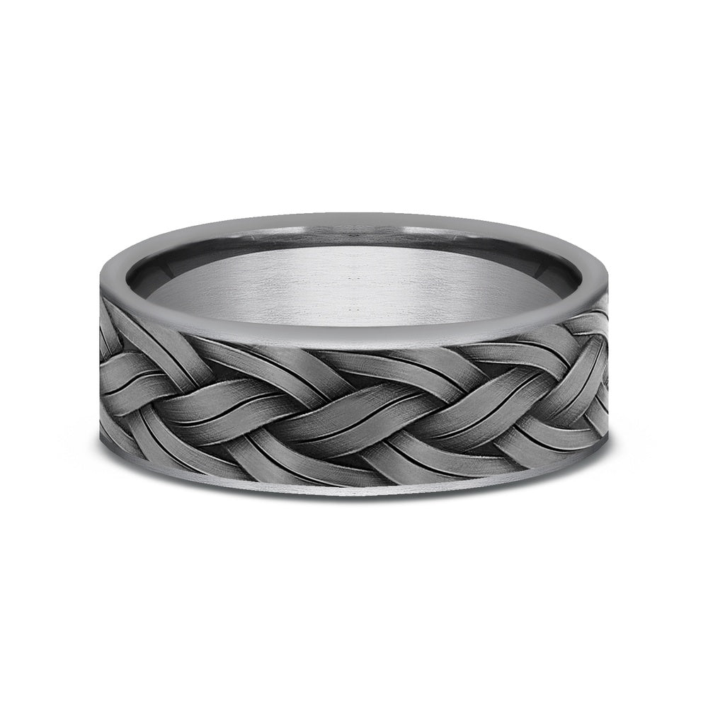 The Rope Men's Wedding Band in Grey Tantalum - 7mm Width by Tantalum