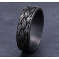 The Rope Men's Wedding Band in Grey Tantalum - 7mm Width by Tantalum