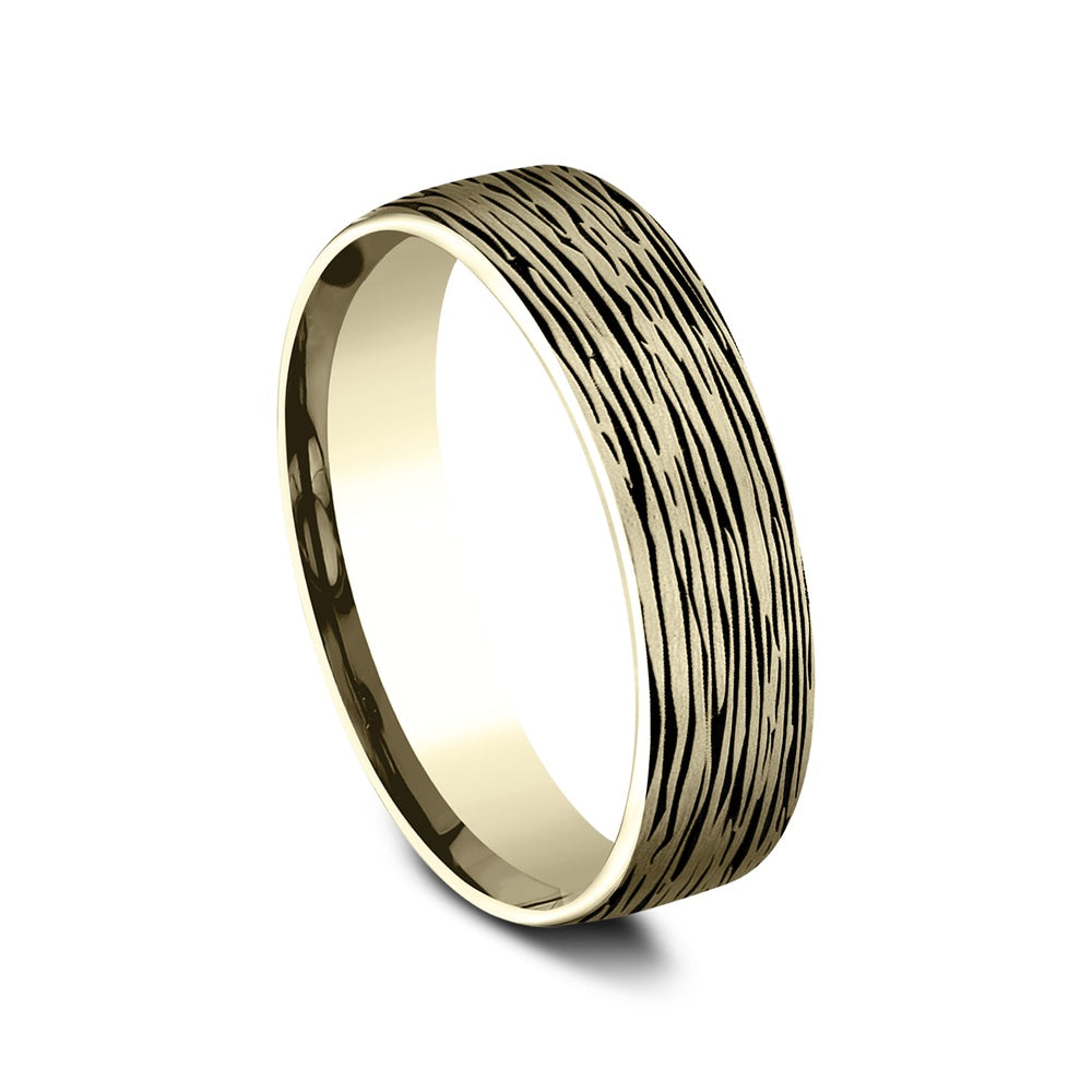 The Rowan Men's Wedding Band in 14K Yellow Gold - 6.5mm Width by Benchmark