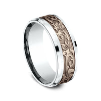 The Royal Men's Wedding Band in 14K White and Rose Gold - 8mm Width by Benchmark