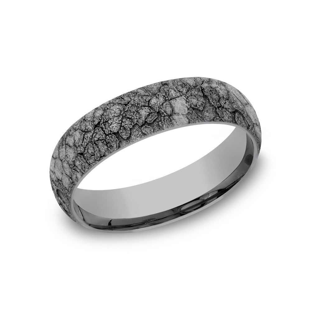The Rubble Men's Wedding Band in Grey Tantalum - 6mm Width by Tantalum