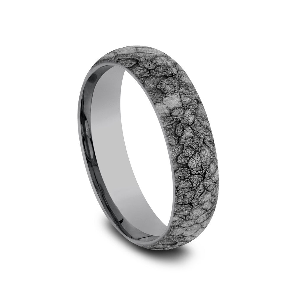 The Rubble Men's Wedding Band in Grey Tantalum - 6mm Width by Tantalum