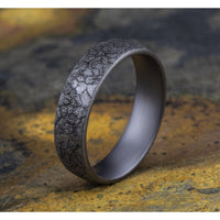 The Rubble Men's Wedding Band in Grey Tantalum - 6mm Width by Tantalum