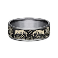 The Rut Men's Wedding Band in Grey Tantalum and 14K Yellow Gold - 7.5mm Width by Brook and Branch