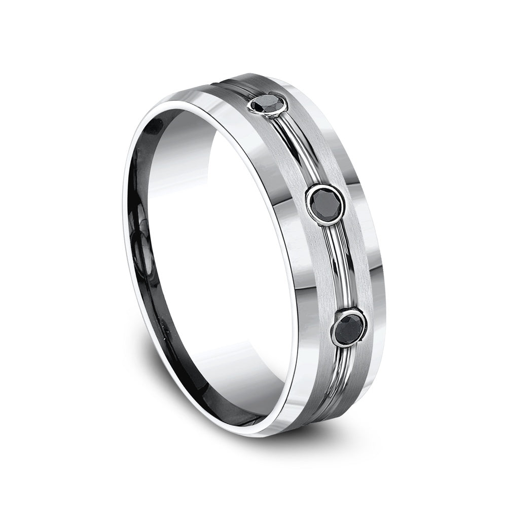 The Saber Men's Wedding Band in White Cobalt - 7.5mm Width by Forge