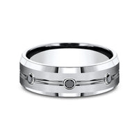 The Saber Men's Wedding Band in White Cobalt - 7.5mm Width by Forge