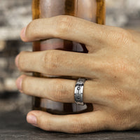 The Saber Men's Wedding Band in White Cobalt - 7.5mm Width by Forge