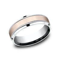 The Sage Men's Wedding Band in 14K White and Rose Gold - 7mm by Benchmark