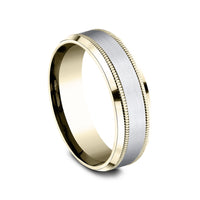 The Sage Men's Wedding Band in 14K Yellow and White Gold - 7mm Width by Benchmark