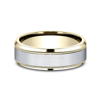 The Sage Men's Wedding Band in 14K Yellow and White Gold - 7mm Width by Benchmark