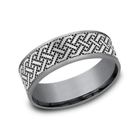 The Sailor Men's Wedding Band in Grey Tantalum and Grey/Black Titanium - 7.5mm Width by Tantalum