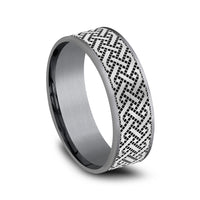 The Sailor Men's Wedding Band in Grey Tantalum and Grey/Black Titanium - 7.5mm Width by Tantalum
