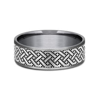 The Sailor Men's Wedding Band in Grey Tantalum and Grey/Black Titanium - 7.5mm Width by Tantalum