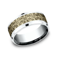 The Saint Men's Wedding Band in 14K White and Yellow Gold - 9mm Width by Benchmark