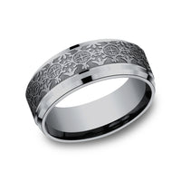 The Saint Men's Wedding Band in Grey Tantalum - 8mm Width by Tantalum