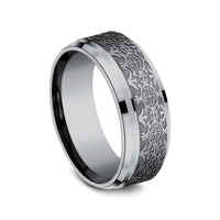 The Saint Men's Wedding Band in Grey Tantalum - 8mm Width by Tantalum